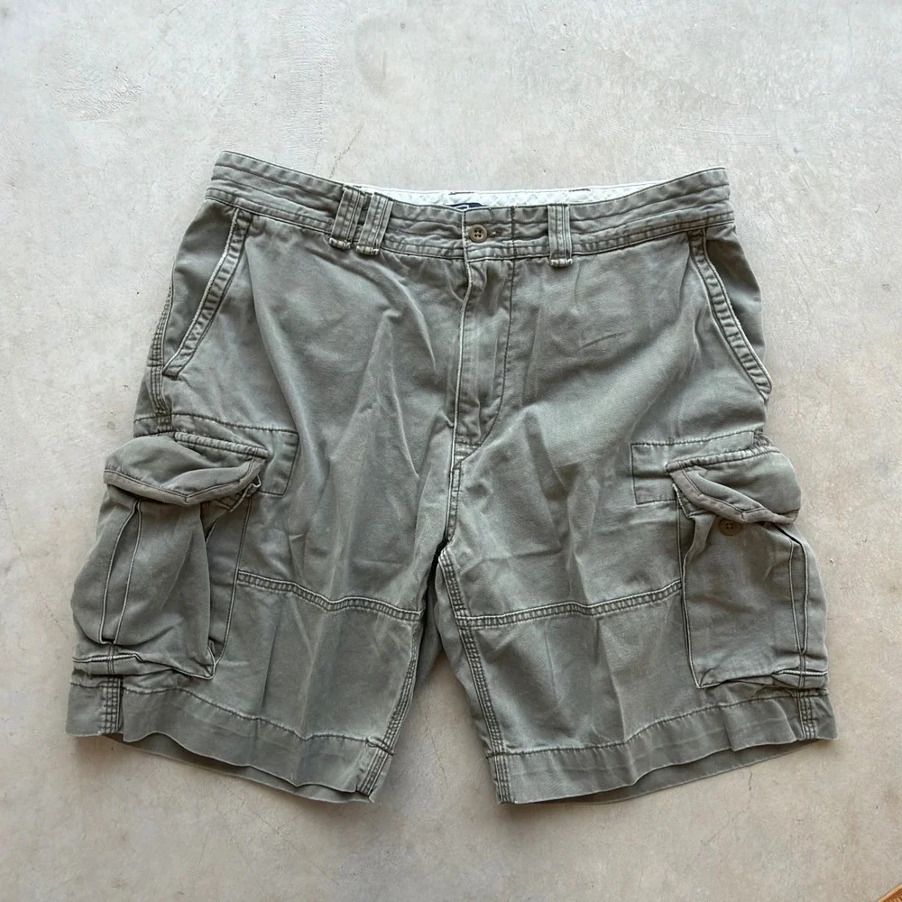Polo Ralph Lauren Mens Cargo Shorts Olive Green Cotton Twill Multi Pocket 38